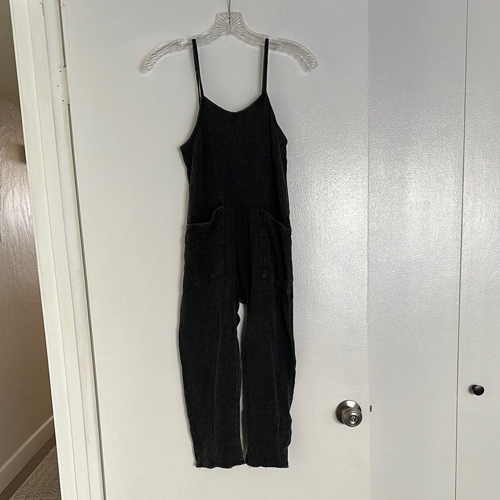 Dark Grey Soft Jumpsuit with Pockets